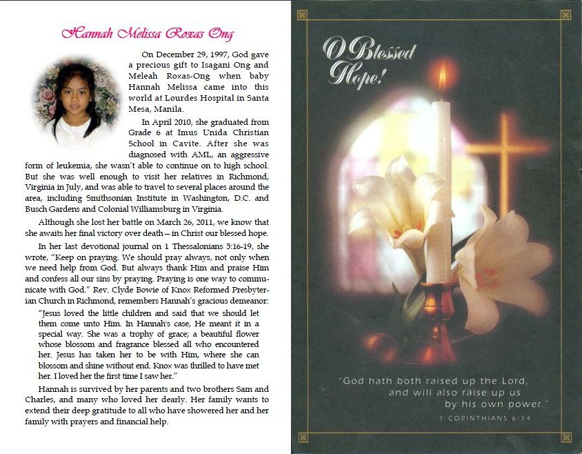 Hannah Melissa Roxas Ong (1997-2011)
