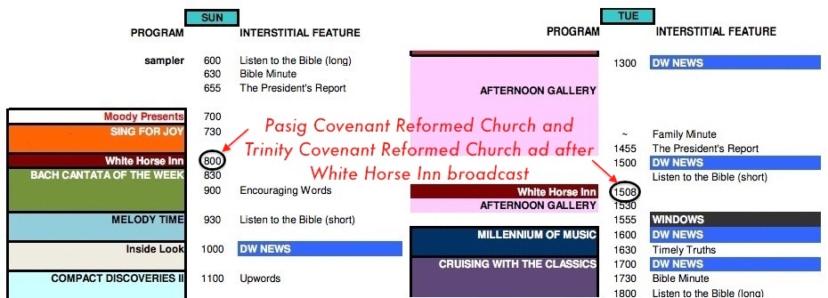 White Horse Inn and Church Ad on DZFE 98.7FM